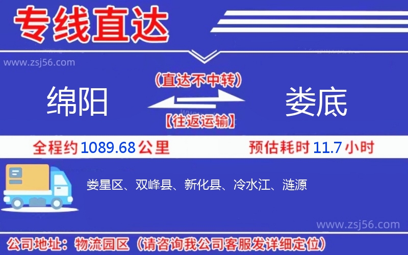 綿陽到婁底物流公司