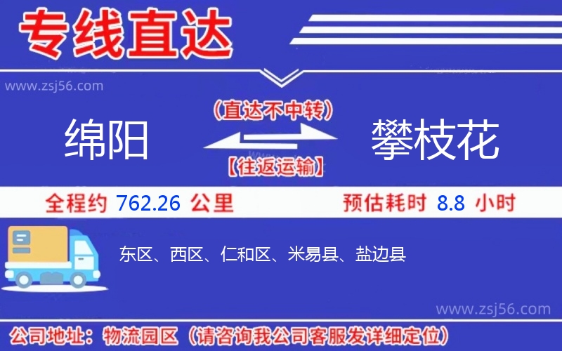 綿陽(yáng)到攀枝花物流公司